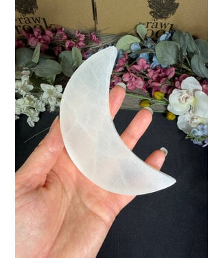 Selenite Moon, Charging Plate 12cm
