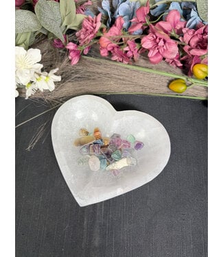 Selenite Heart Bowl 12cm