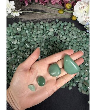 Green Aventurine Tumbled Stones, Polished Green Aventurine, Grade A; 4 sizes available, purchase individual or bulk