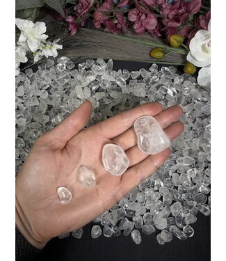 Clear Quartz Tumbled Stones, Polished Clear Quartz, Grade A; 4 sizes available, purchase individual or bulk