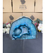 Teal Agate Geode Cut Base #6, 2502gr