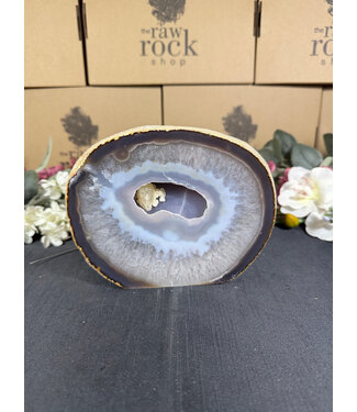Natural Agate Geode Cut Base #120, 2586gr