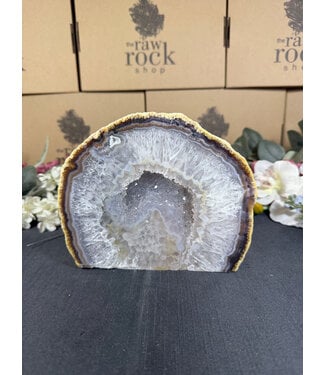 Natural Agate Geode Cut Base #121, 3390gr