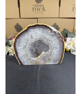 Natural Agate Geode Cut Base #119, 2652gr