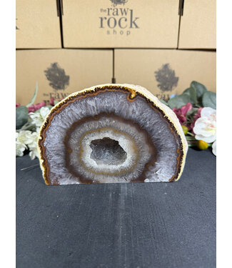 Natural Agate Geode Cut Base #118, 2702gr
