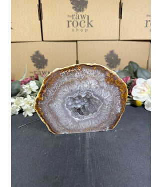 Natural Agate Geode Cut Base #116, 2086gr