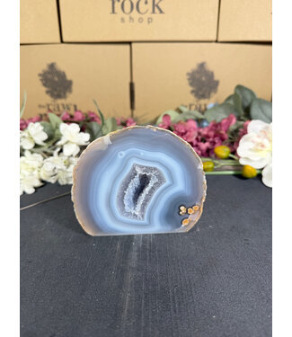 Natural Agate Geode Cut Base #112, 664gr