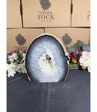 Natural Agate Geode Cut Base #110, 1628gr