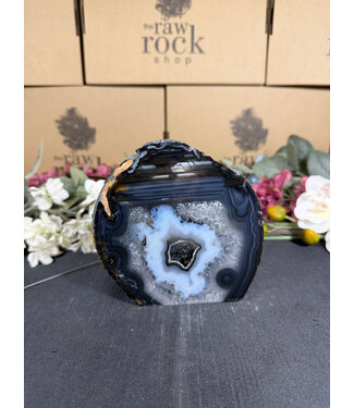 Natural Agate Geode Cut Base #107, 1556gr