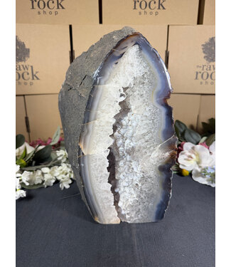 Natural Agate Geode Cut Base #105, 6084gr