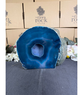 Teal Agate Geode Cut Base #12, 4336gr
