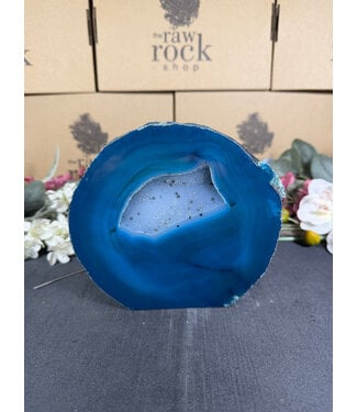 Teal Agate Geode Cut Base #8, 2234gr