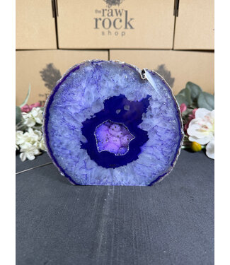 Purple Agate Geode Cut Base #32, 2028gr