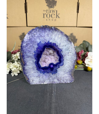 Purple Agate Geode Cut Base #30, 2246gr