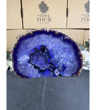 Purple Agate Geode Cut Base #27, 3928gr
