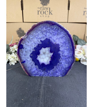 Purple Agate Geode Cut Base #25, 1730gr