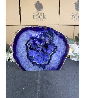 Purple Agate Geode Cut Base #23, 2752gr