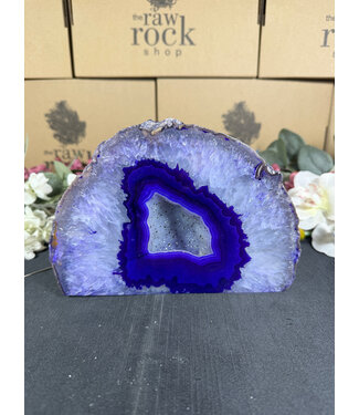 Purple Agate Geode Cut Base #21, 2632gr