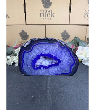 Purple Agate Geode Cut Base #22, 2360gr