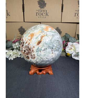 Moss Agate Sphere #6, 143.9mm, 3816gr