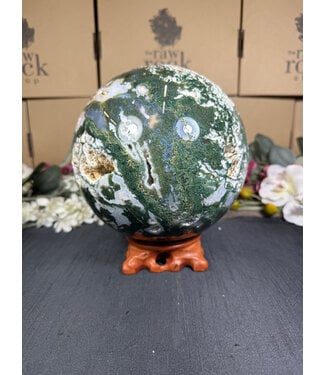 Moss Agate Sphere #2, 165.2mm, 5878gr