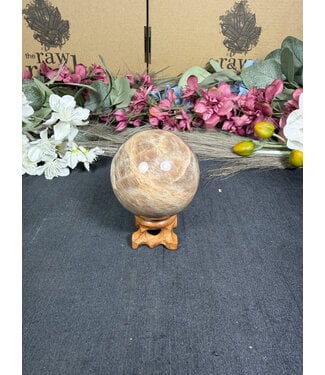 Black Moonstone Sphere #16, 54.7mm, 220gr
