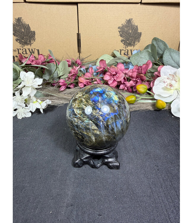 Labradorite Sphere #22, 68.6mm, 464gr