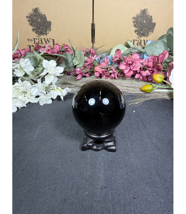 Black Obsidian Sphere #10, 58.7mm, 270gr