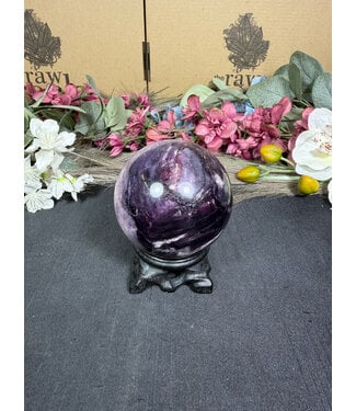 Lepidolite with Mica Sphere #5, 67.9mm, 454gr
