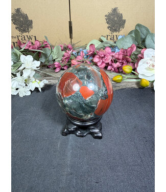 African Bloodstone Sphere #6, 69.6mm, 494gr