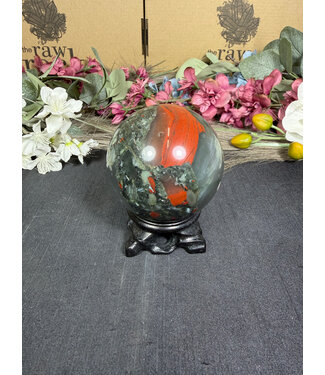 African Bloodstone Sphere #5, 69.3mm, 472gr