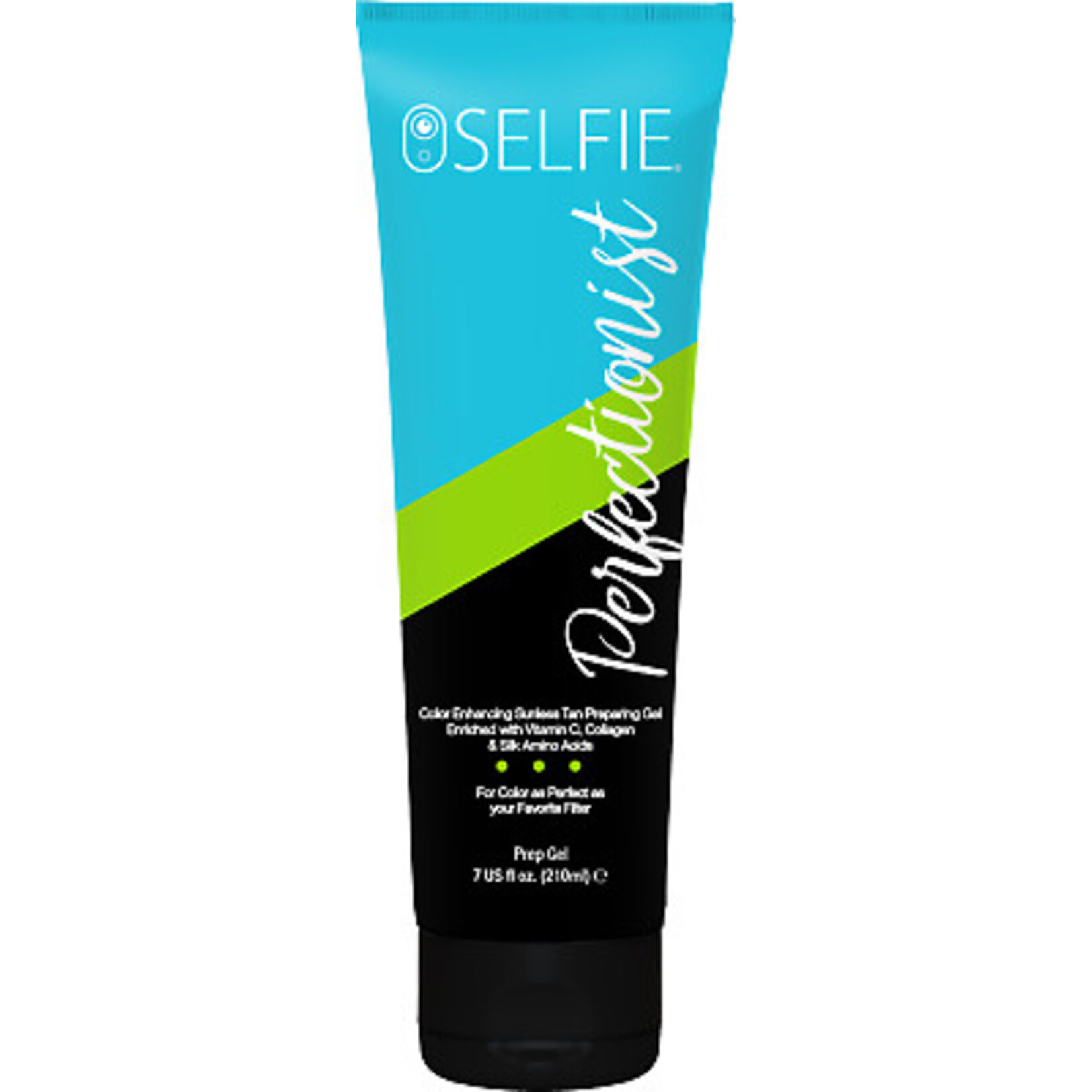 SELFIE Selfie Perfectionist Prep Gel - Color Enhancing Sunless Tan Preparing Gel Enriched with Vitamin C, Collagen, and Silk Amino Acids 7oz