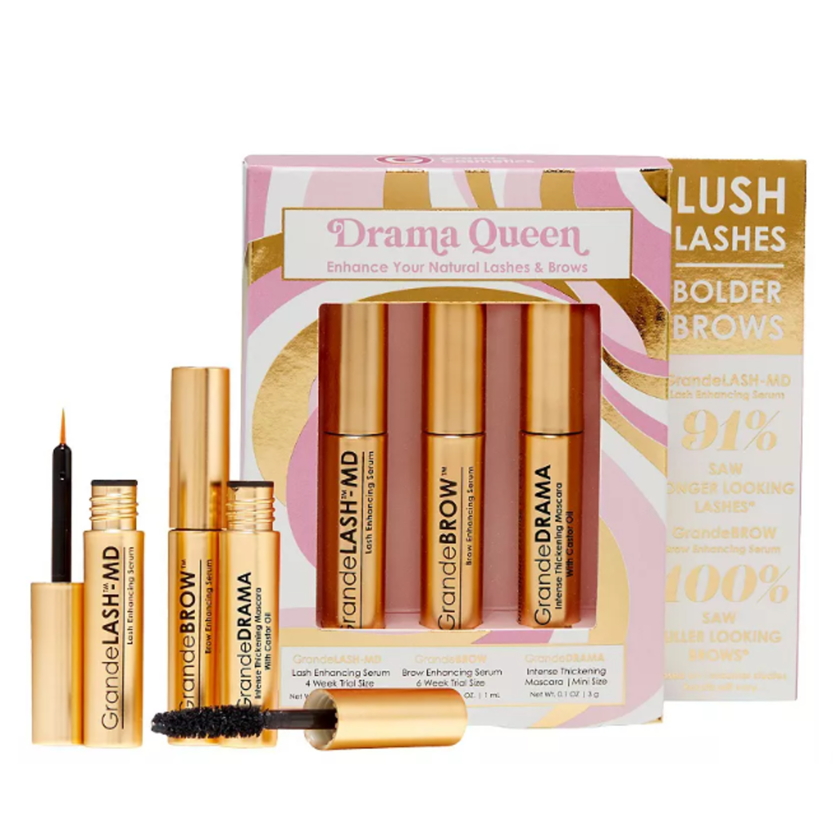 GRANDE Grande Cosmetics Drama Queen Mini Mascara Lash and Brow Serum Set $27 (58 value)