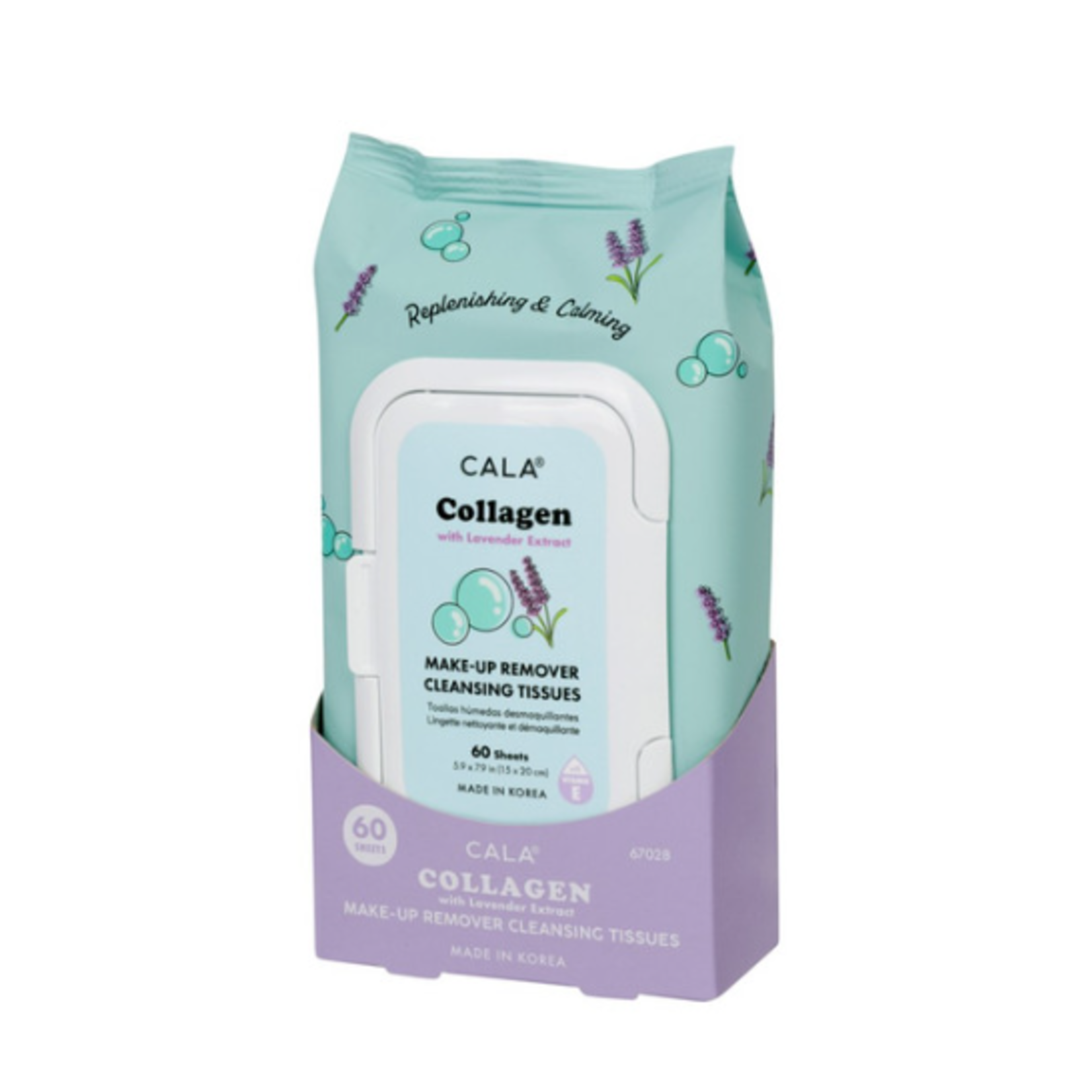 CALA MAKEUP REMOVER CLEANSING TISSUES: COLLAGEN (60 SHEETS)