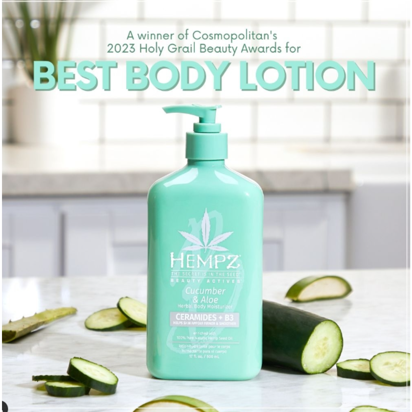 HEMPZ HEMPZ Cucumber & Aloe Herbal Body Moisturizer with Ceramides + B3