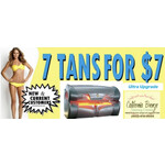 CALIFORNIA BRONZE 7 TANS $7 UPGRADES ULTRA UPGRADE TAN CARD.   (3 TANS IN BASIC AND 4 ULTRA $7 SPECIAL TO 14 DAYS)