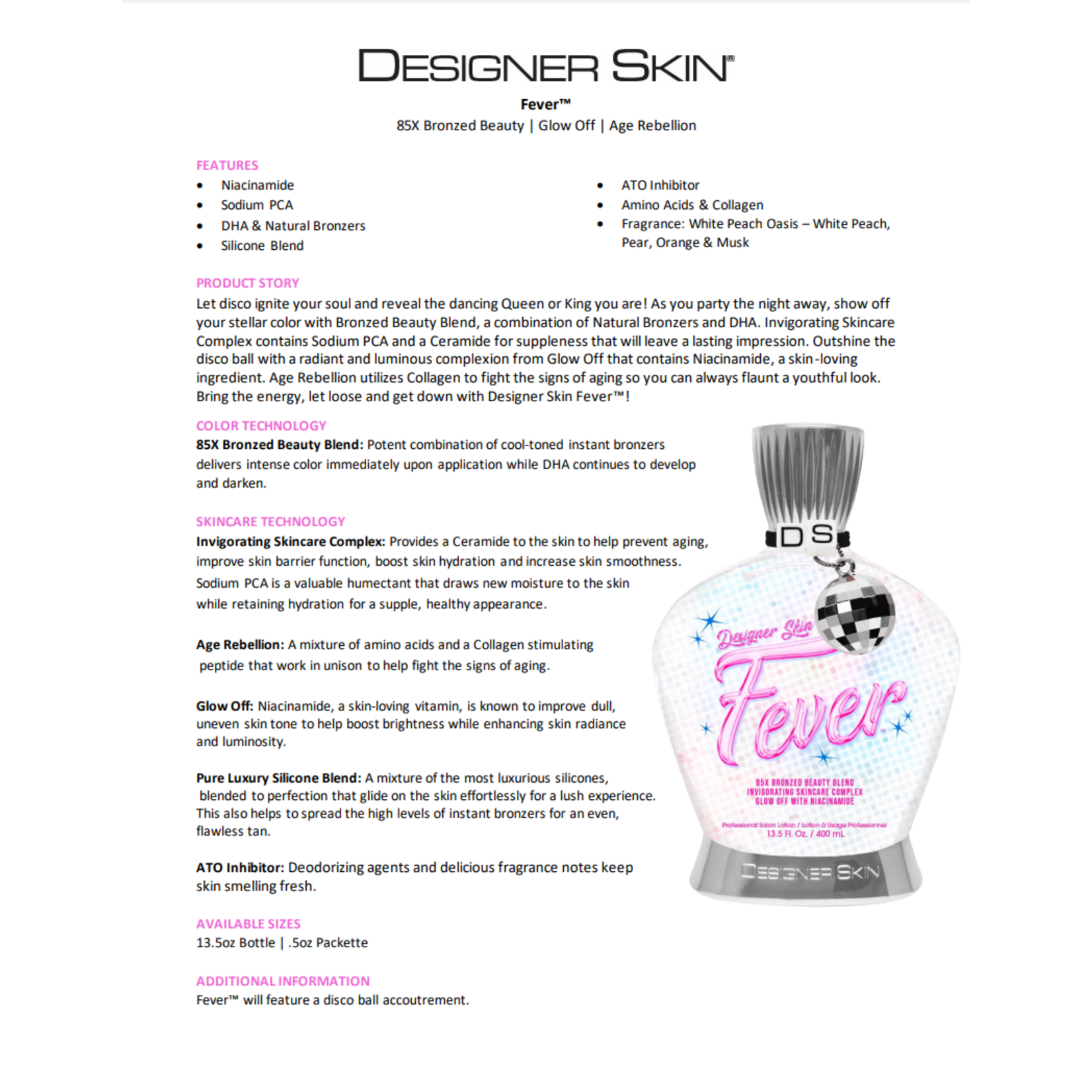 DESIGNER SKIN FEVER FULL SIZE 13.5 OZ