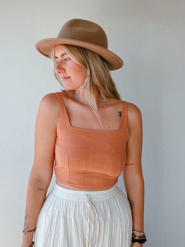 IVY RUST LINEN TOP