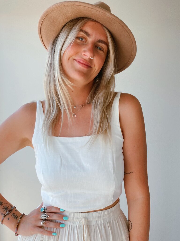 IVY WHITE LINEN TOP