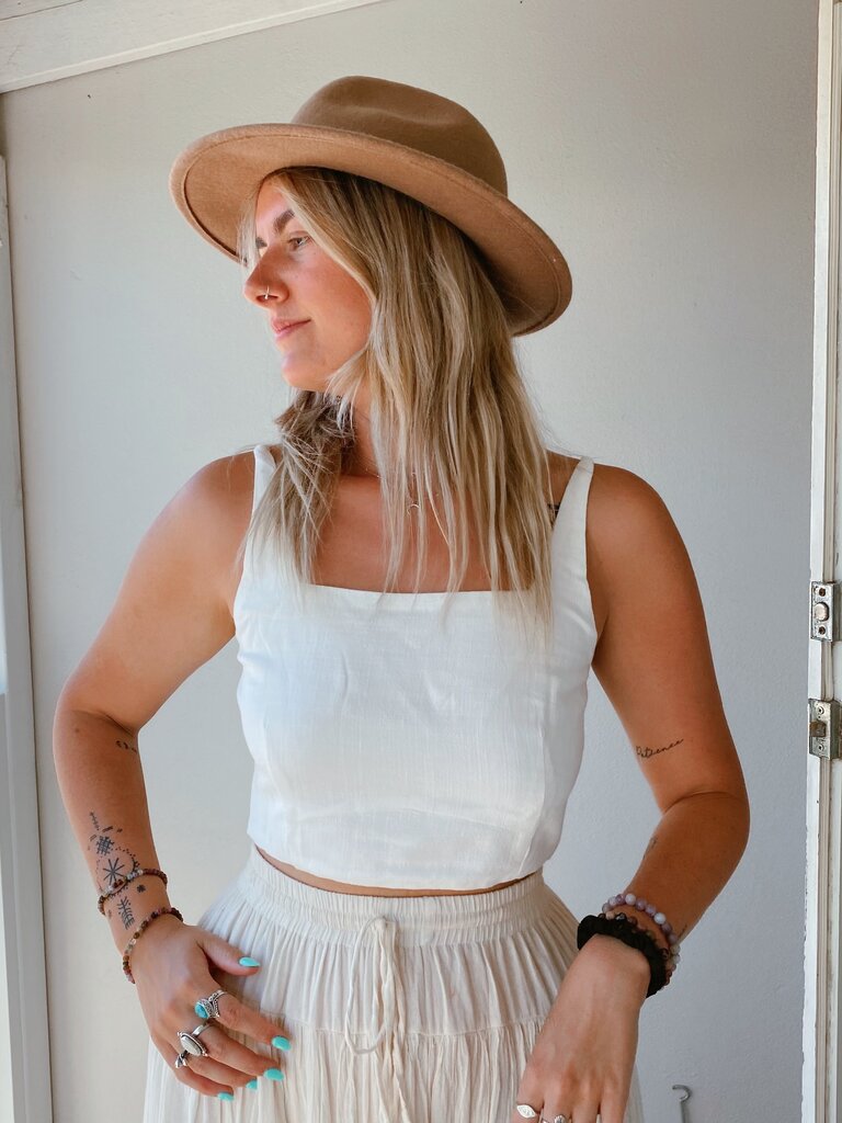 IVY WHITE LINEN TOP