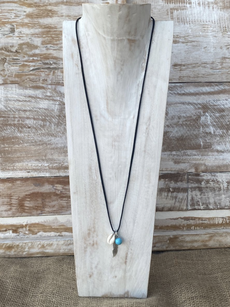 Naked Gypsy INDI BOHO FEATHER & SHELL NECKLACE