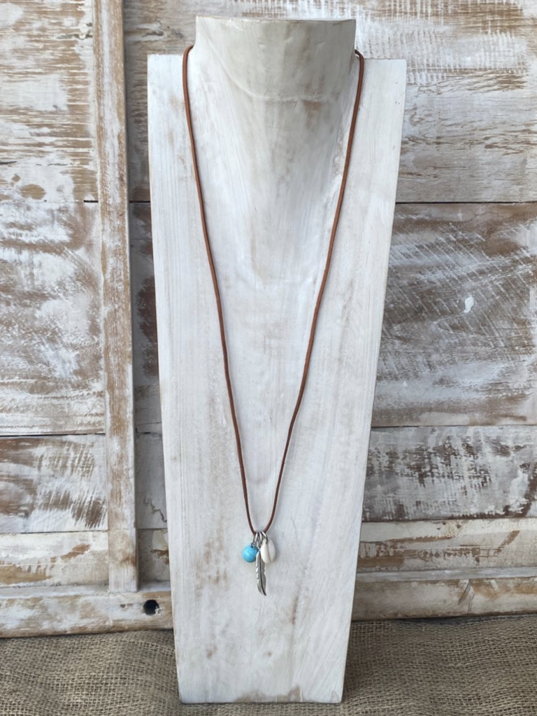 Naked Gypsy INDI BOHO FEATHER & SHELL NECKLACE