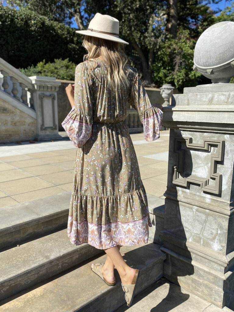 Honey & Stone Co WILLOW MAXI DRESS- MAPLE LEAF SAGE