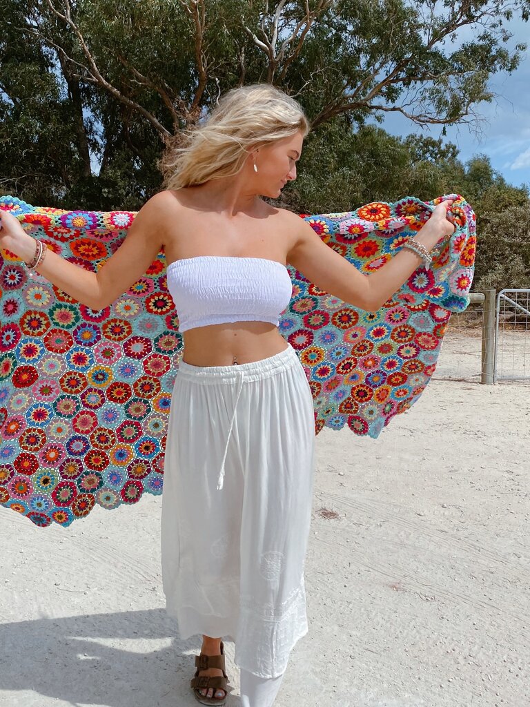 Naked Gypsy BOHO CROCHET THROW RUG