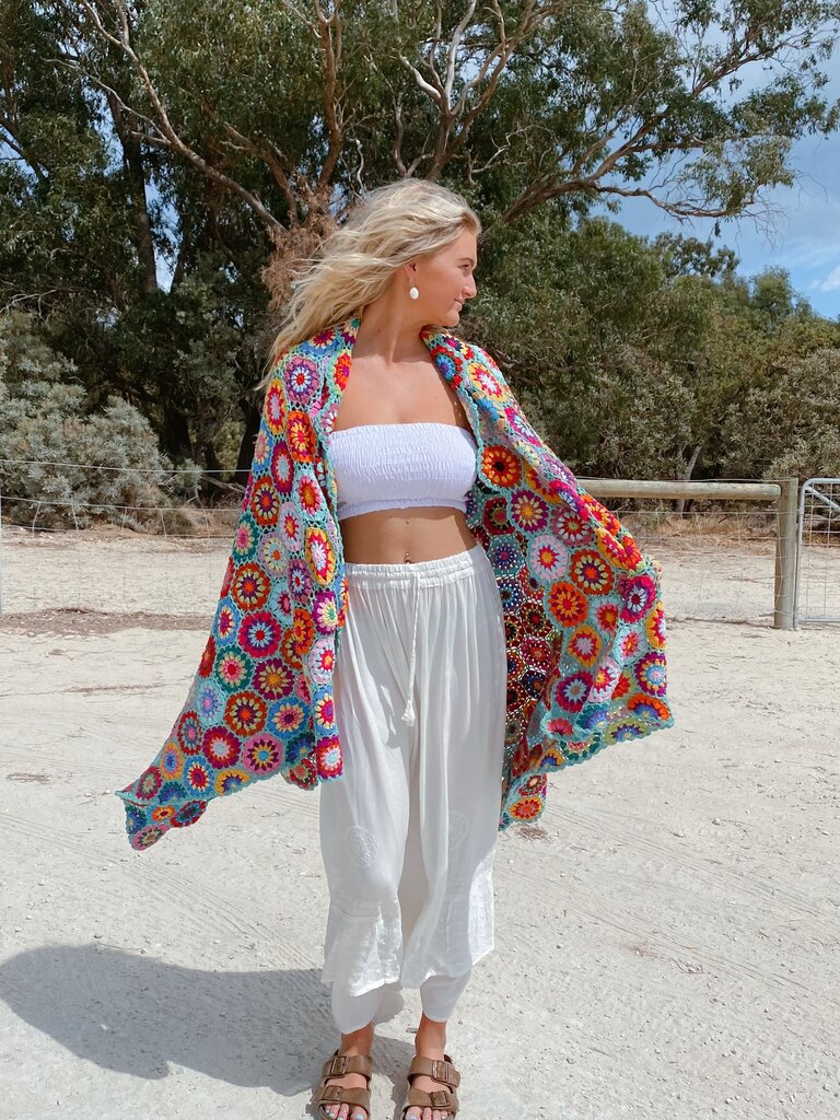 Naked Gypsy BOHO CROCHET THROW RUG