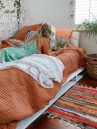 Naked Gypsy BOHO CROCHET DOILY THROW RUG