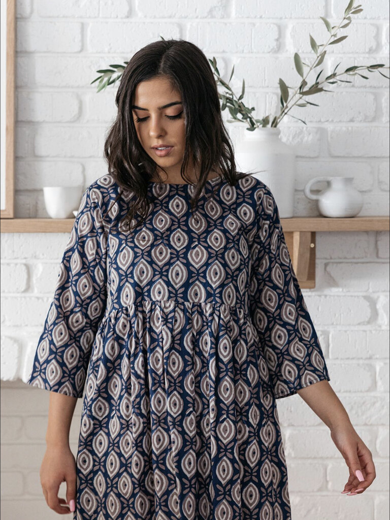 Honey & Stone Co MAYA SHIFT MINI- EVIL EYE BLUE