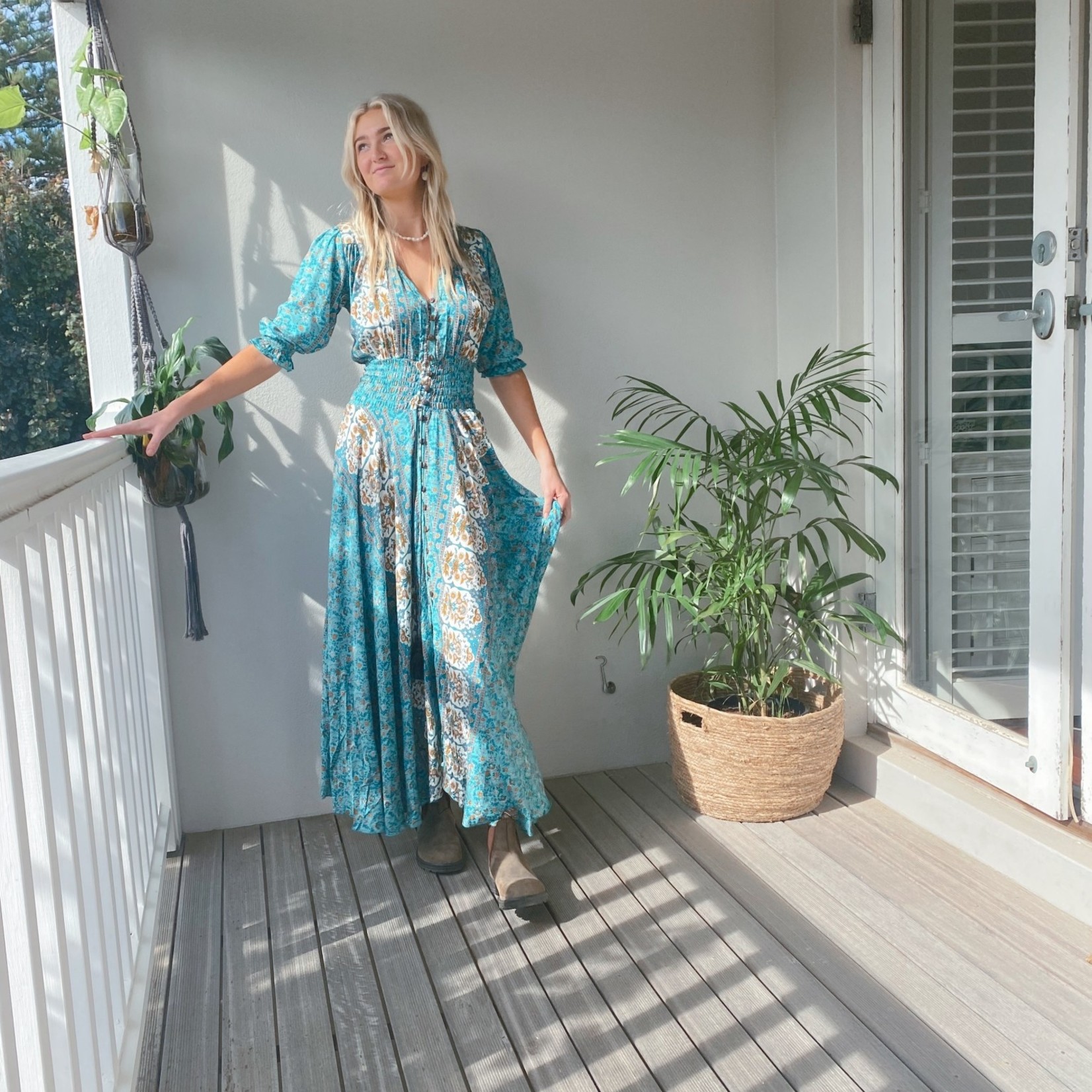 DRESS 54053742 FESTIVAL DRESS MAXI TEAL 