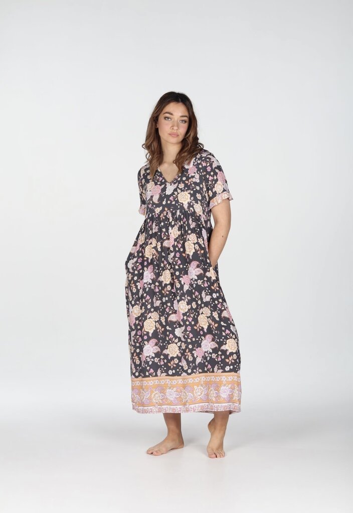 ELLIE MIDI DRESS- MISTY ROSE