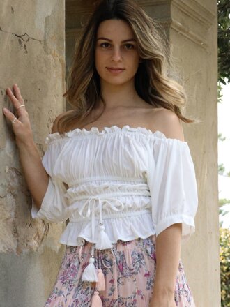 Honey & Stone Co KAYLEE WHITE TOP Honey & Stone Co KAYLEE WHITE TOP